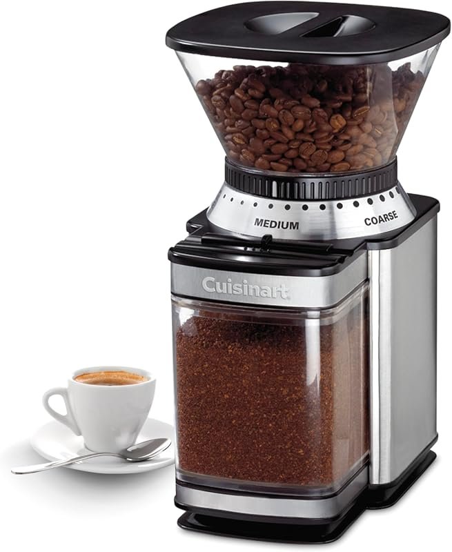 Cuisinart DBM-8P1 Electric Burr Grinder offers 18 grind settings, brew