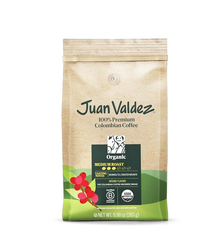 Juan Valdez Organic Ground Coffee – Balanced roast, smooth flavor, 100