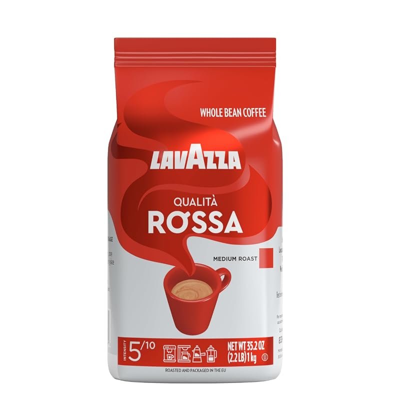Lavazza Qualità Rossa Medium Roast Whole Bean Coffee – 2.2 lb Arabica 