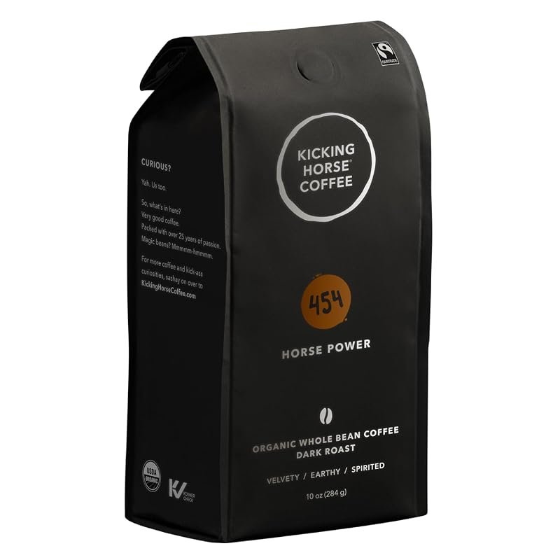 Kicking Horse 454 Horse Power Dark Roast Whole Bean Coffee – 10 oz Cer