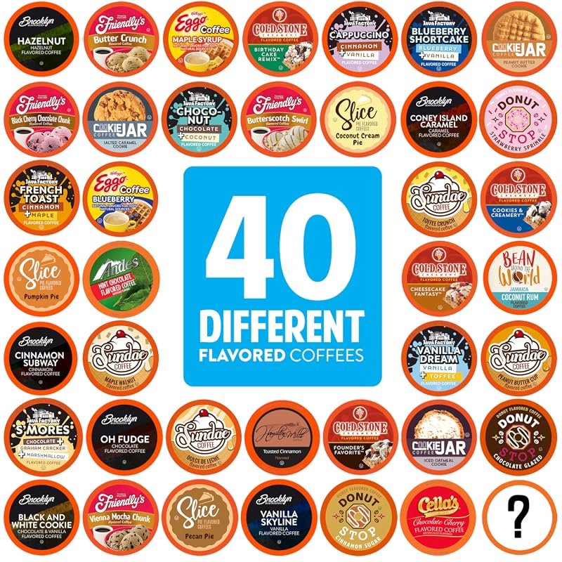 Two Rivers Flavored Coffee Pods – 40‑Count Assorted Variety Pack, Comp
