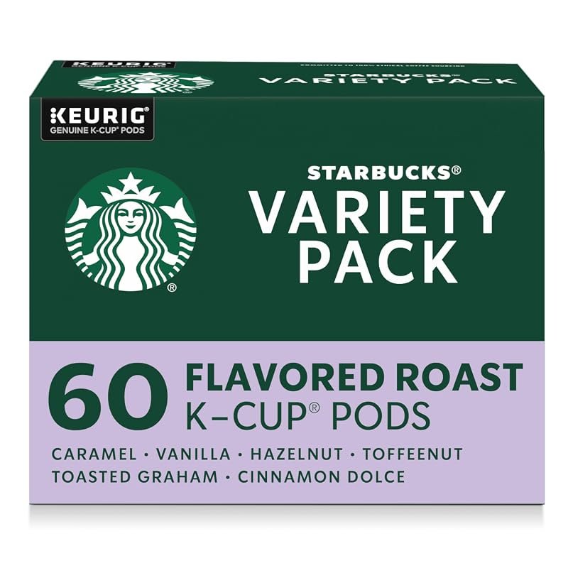 Starbucks K‑Cup Variety Pack – 60 Flavored Coffee Pods for Hot or Iced