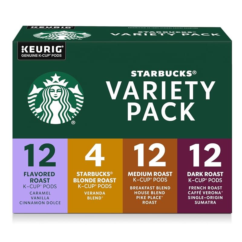 Starbucks K‑Cup Variety Pack – Blonde, Medium, Dark Roast & Flavored C