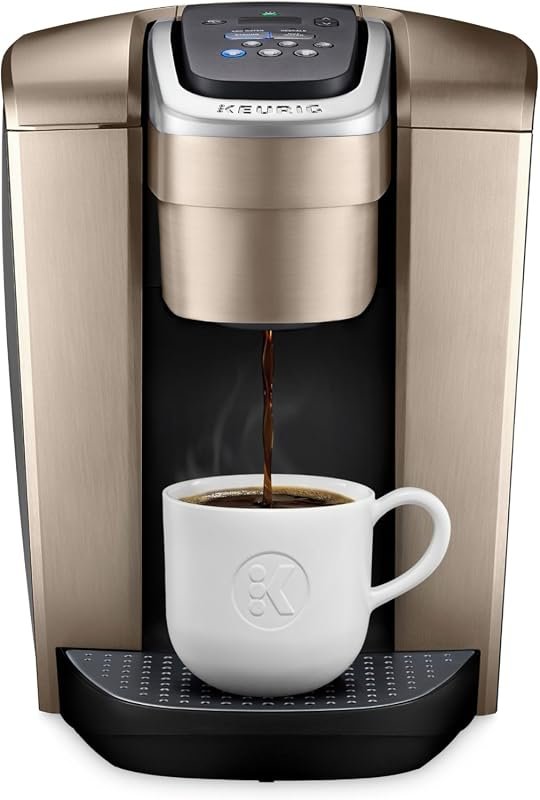 Keurig K‑Elite Single‑Serve Coffee Maker in Brushed Gold with Strength