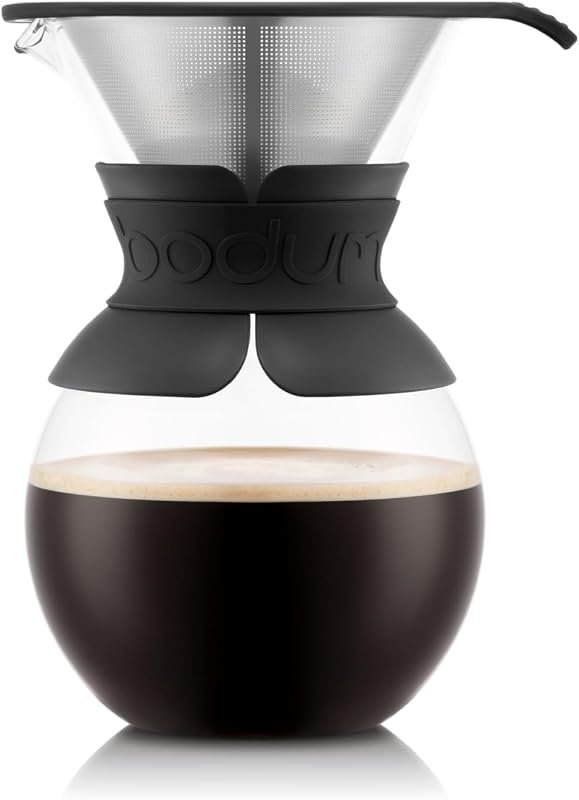 Bodum 34‑oz Pour‑Over Coffee Maker, High‑Heat Borosilicate Glass with