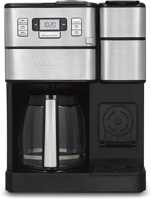 Cuisinart 2‑in‑1 Grinder/Brewer Coffee Maker for Single‑Serve 8‑12 oz