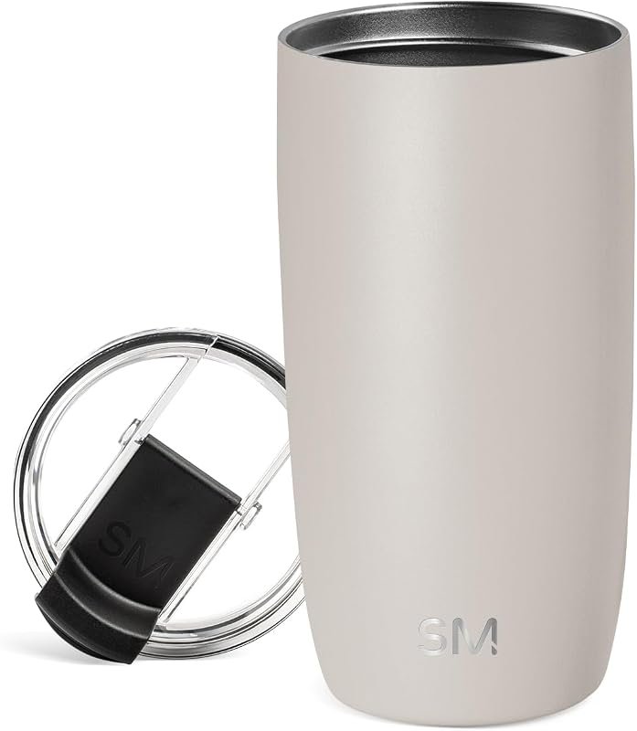 Simple Modern 16oz Beige Travel Coffee Mug with Secure Lid, Double‑Wal