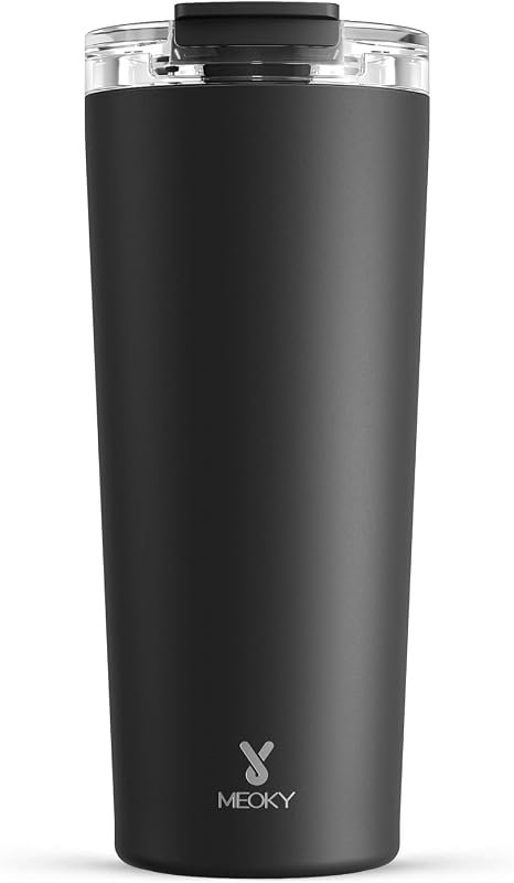 Meoky 24oz Insulated Travel Coffee Mug with Leak‑Proof Lid, Double‑Wal