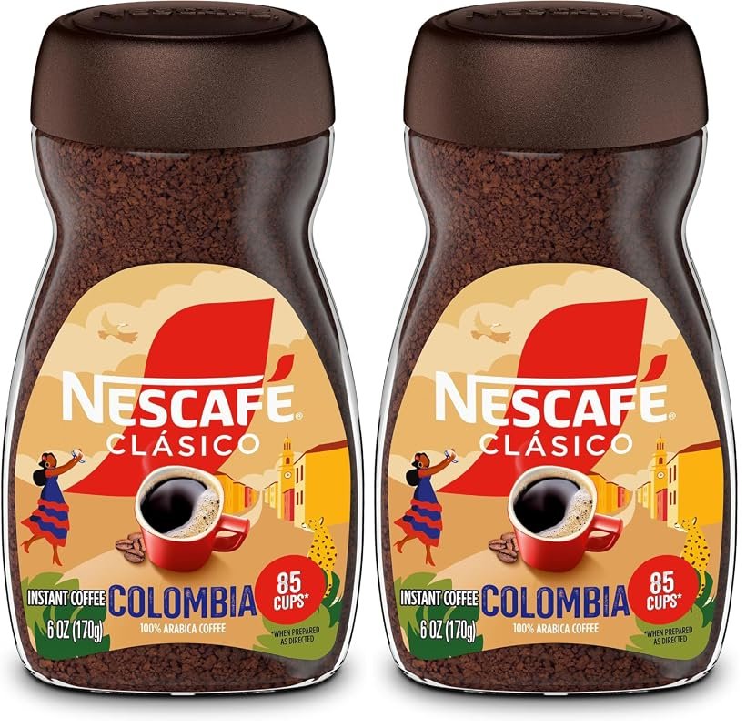 Nescafé Clásico Medium Roast Instant Coffee, Colombian Blend, 6‑oz Jar