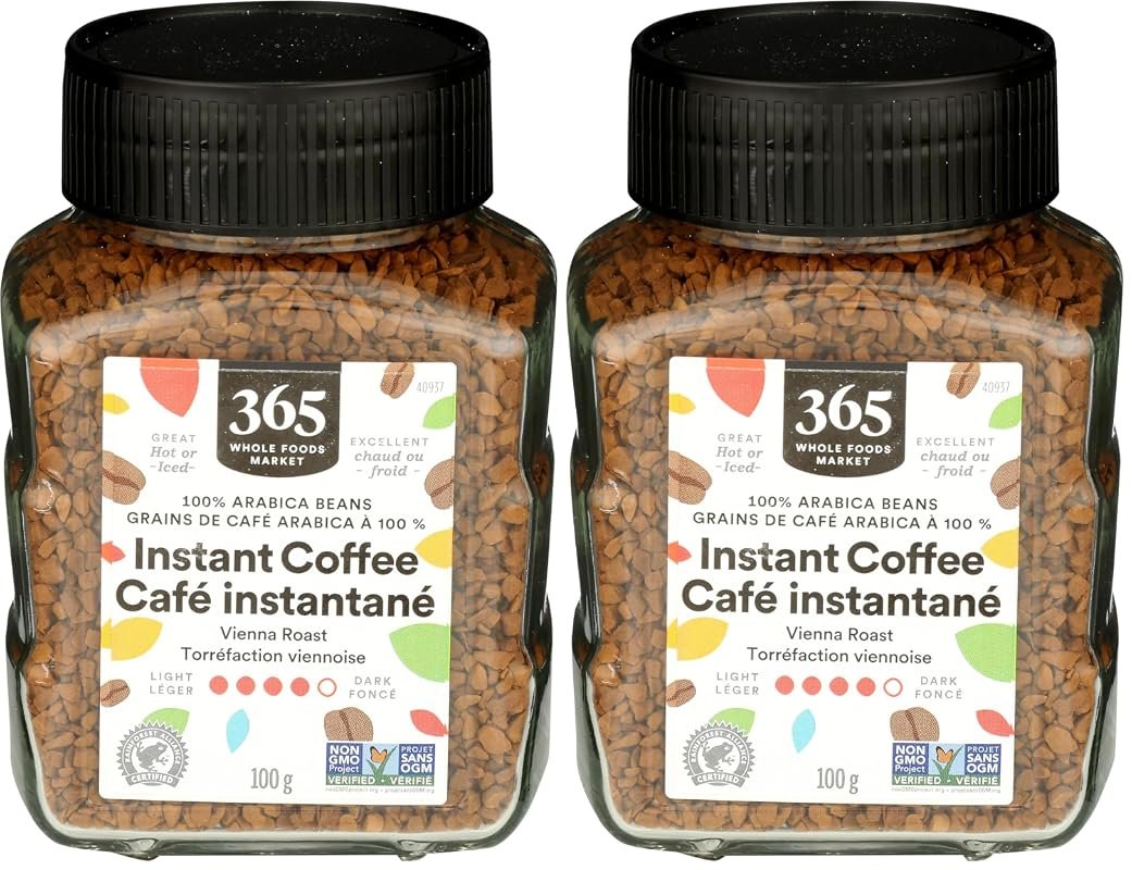 365 by Whole Foods Market Instant Coffee, 3.5‑oz Pack of 2, Smooth Bre