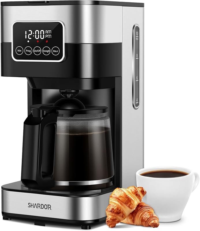 SHARDOR 10‑cup Programmable Coffee Maker offers strong and regular bre
