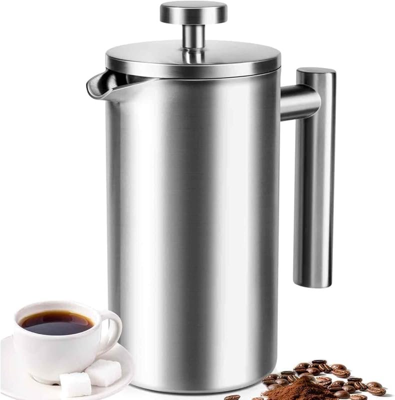 Full Stainless Steel 34 oz French Press Coffee Maker – 4‑Cup Capacity,