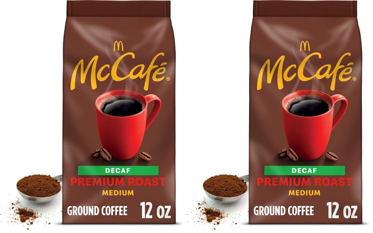 McCafé Premium Decaf Medium Roast Ground Coffee – 12 oz Bags, Pack of 