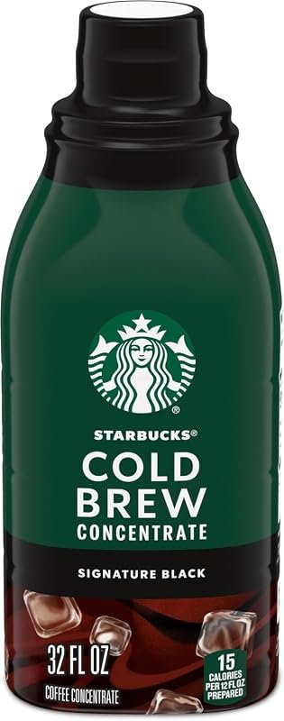 Starbucks Signature Black Cold Brew Concentrate, 32 fl oz Bottles, Pac