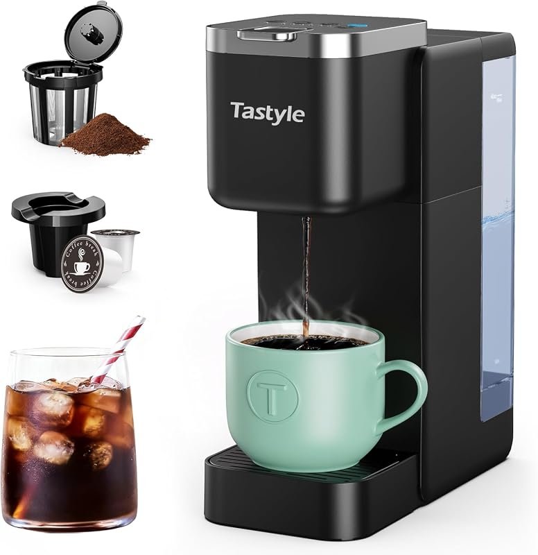 Tastyle Single‑Serve Coffee Maker Compatible with K‑Cups and Ground Co