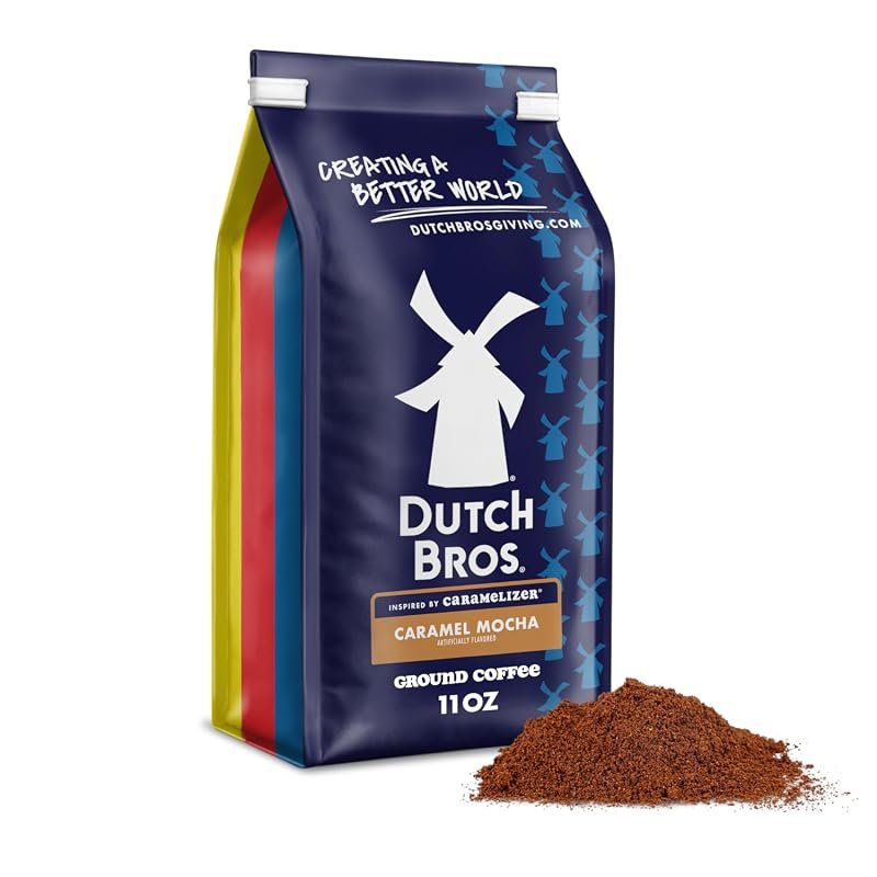 Dutch Bros Caramel Mocha Ground Coffee – Sweet caramel‑mocha blend, ar