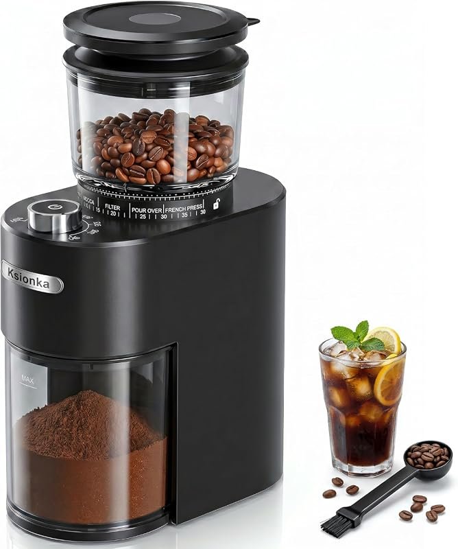High‑Precision Conical Coffee Bean Grinder Featuring 38 Precise Settin