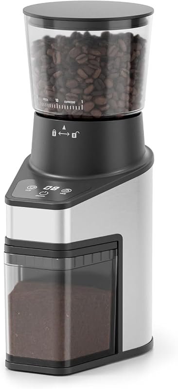 60‑setting Conical Burr Coffee Grinder with anti‑static technology del
